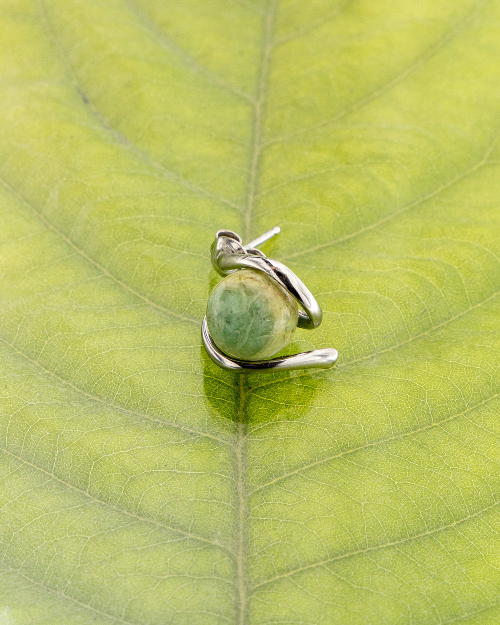 Studs Abbraccio con Serpentino Nobile della Valmalenco