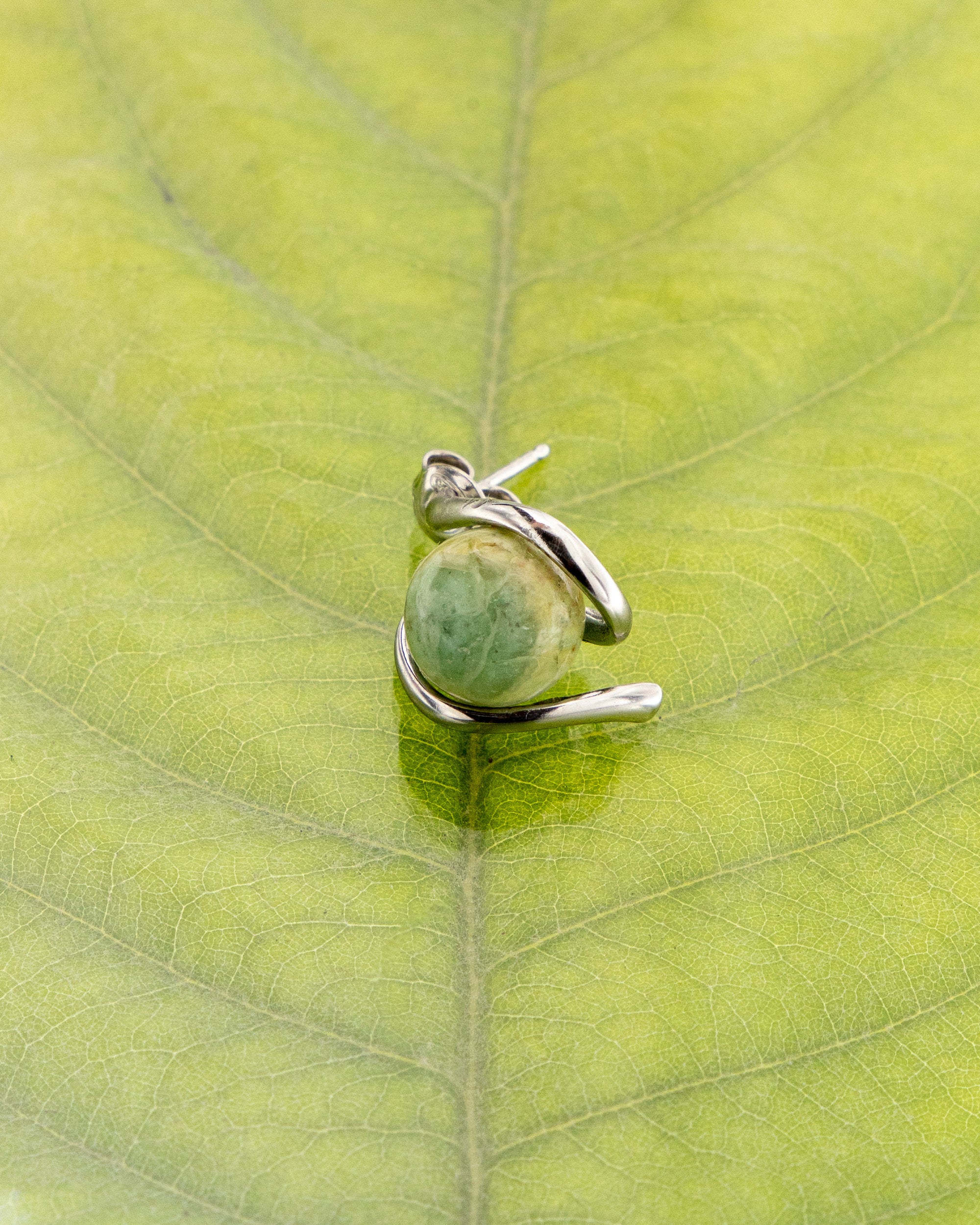 Studs Abbraccio con Serpentino Nobile della Valmalenco